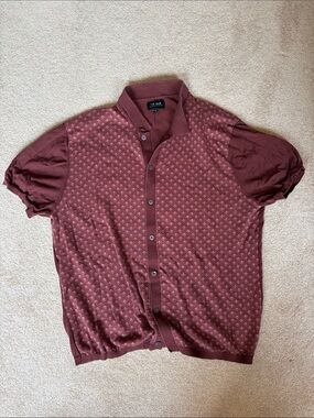 Tie Bar Men's Burgundy Button-Front Knit Polo